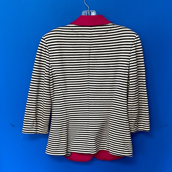 PEOPLE LIKE FRANK M Black & Cream Striped Jacket - Picture 5 of 8